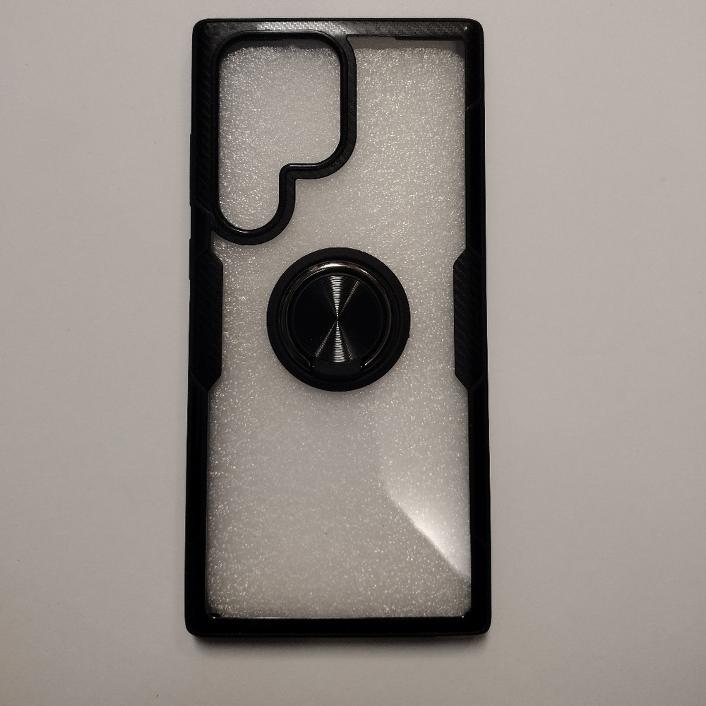 Samsung Galaxy s22 Carbon Fiber Clear Case With Ring Holder/Grip
